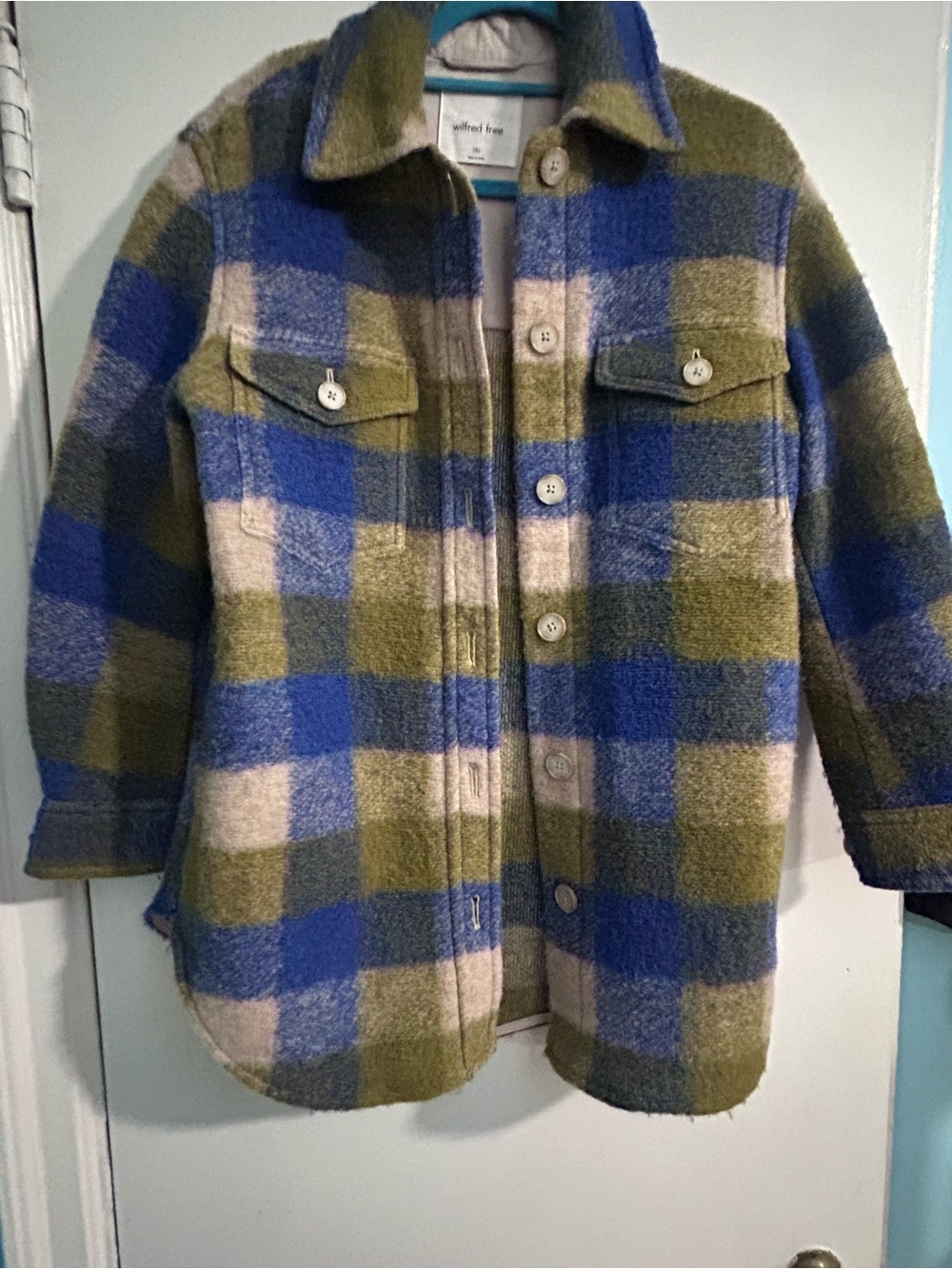 ARITIZIA WILFRED GANNA SHACKET WOOL BLEND PLAID
